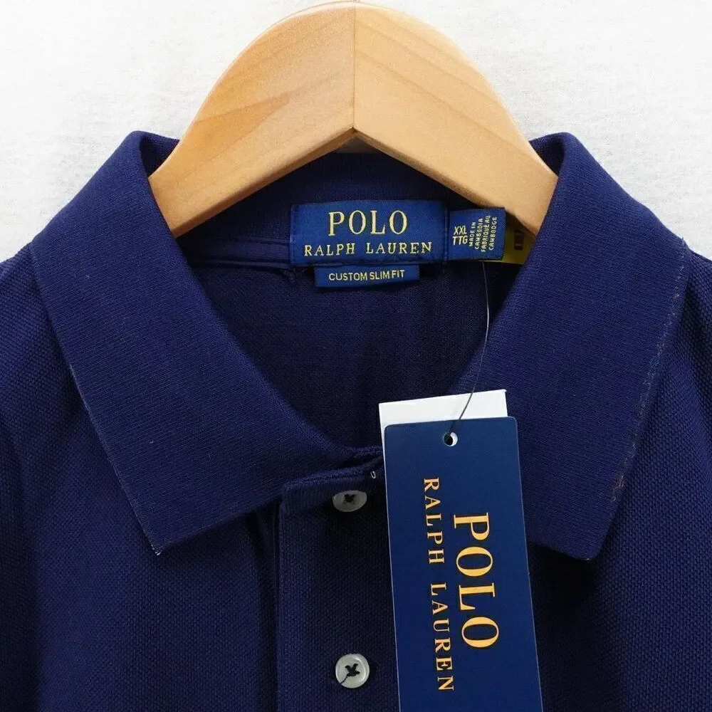 Polo Ralph Lauren Men's Slim Fit Lunar New Year Triple-Pony Polo Shirt Blue XXL